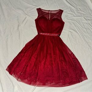 Eliza J Red Lace Mini Dress